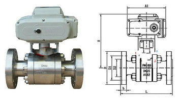 電動高壓法蘭球閥結構圖